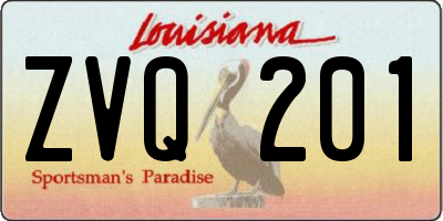 LA license plate ZVQ201