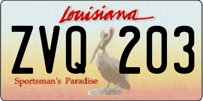 LA license plate ZVQ203