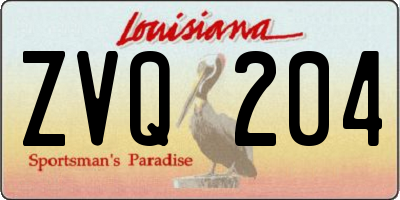 LA license plate ZVQ204