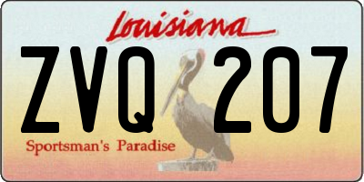 LA license plate ZVQ207