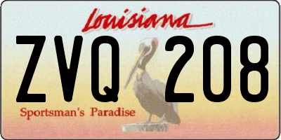 LA license plate ZVQ208