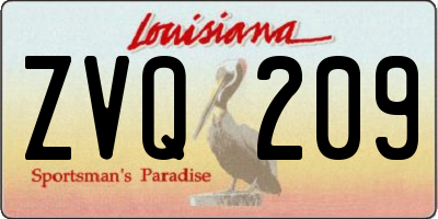 LA license plate ZVQ209