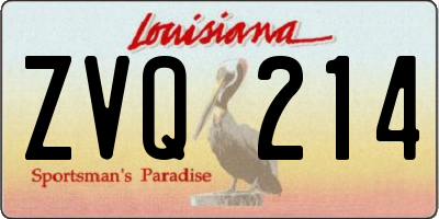 LA license plate ZVQ214