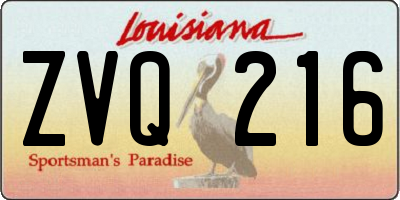 LA license plate ZVQ216
