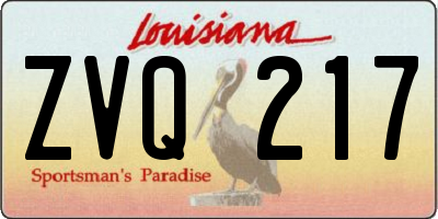 LA license plate ZVQ217