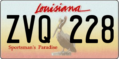 LA license plate ZVQ228