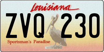 LA license plate ZVQ230
