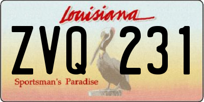LA license plate ZVQ231