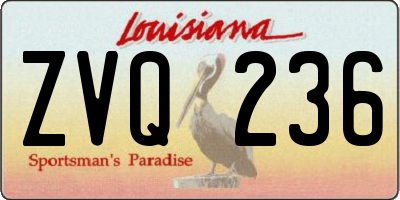 LA license plate ZVQ236