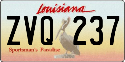 LA license plate ZVQ237