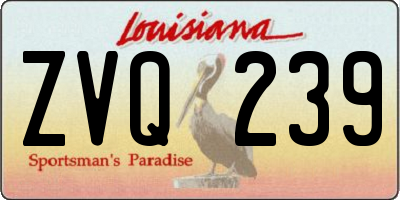 LA license plate ZVQ239