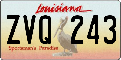 LA license plate ZVQ243