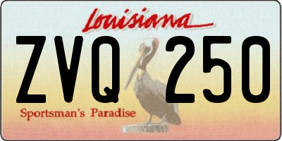 LA license plate ZVQ250