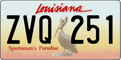 LA license plate ZVQ251