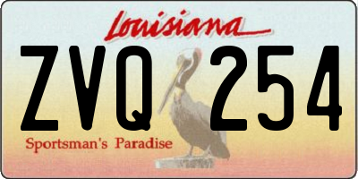 LA license plate ZVQ254
