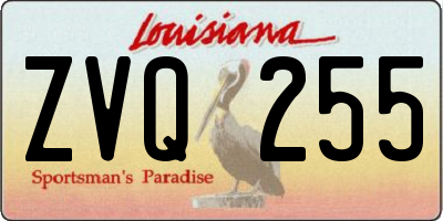 LA license plate ZVQ255