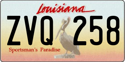 LA license plate ZVQ258