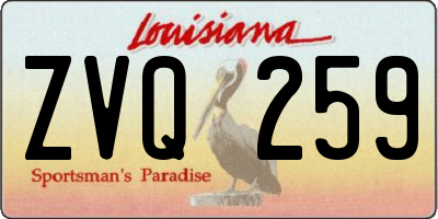 LA license plate ZVQ259