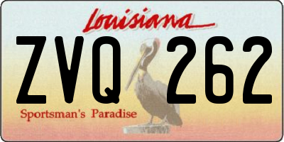 LA license plate ZVQ262