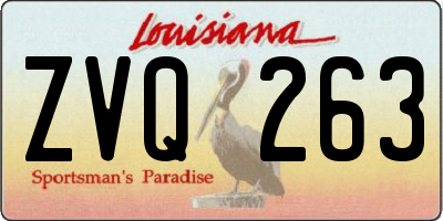 LA license plate ZVQ263