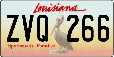 LA license plate ZVQ266