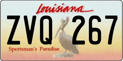 LA license plate ZVQ267