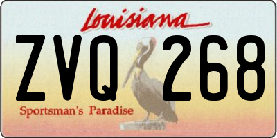 LA license plate ZVQ268