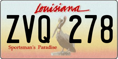 LA license plate ZVQ278