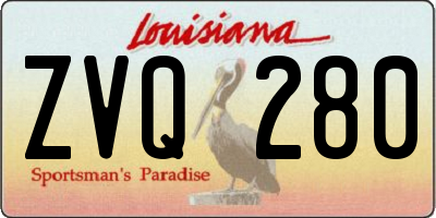 LA license plate ZVQ280