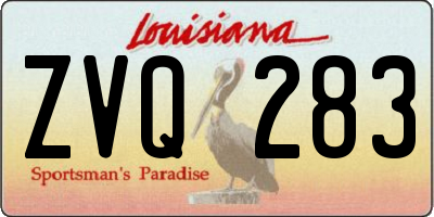 LA license plate ZVQ283