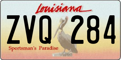 LA license plate ZVQ284