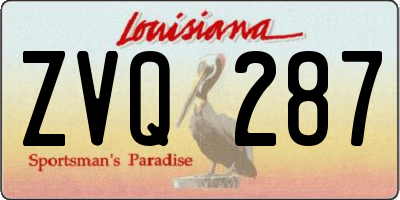 LA license plate ZVQ287