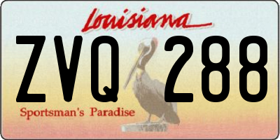 LA license plate ZVQ288