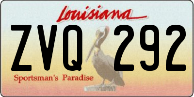 LA license plate ZVQ292