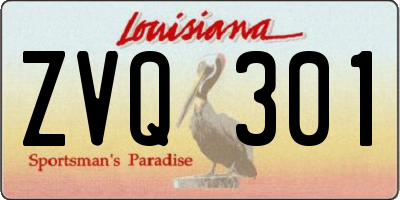 LA license plate ZVQ301