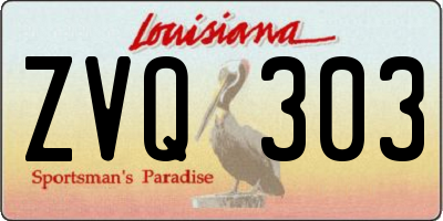 LA license plate ZVQ303