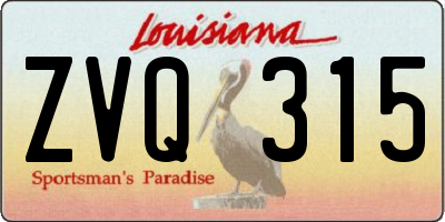 LA license plate ZVQ315