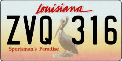 LA license plate ZVQ316