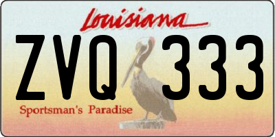LA license plate ZVQ333