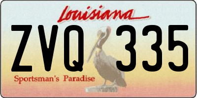 LA license plate ZVQ335