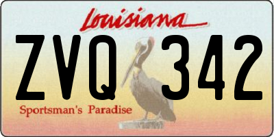LA license plate ZVQ342