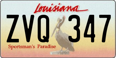 LA license plate ZVQ347