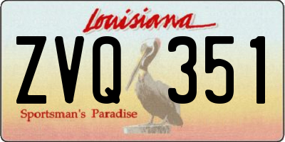 LA license plate ZVQ351