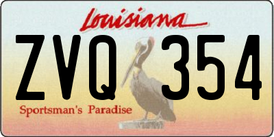 LA license plate ZVQ354