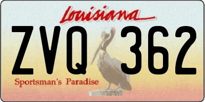 LA license plate ZVQ362
