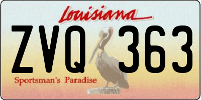 LA license plate ZVQ363