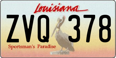 LA license plate ZVQ378