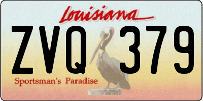 LA license plate ZVQ379