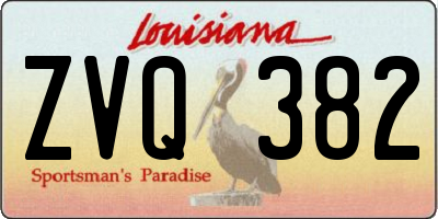 LA license plate ZVQ382