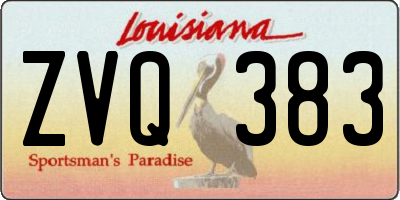 LA license plate ZVQ383